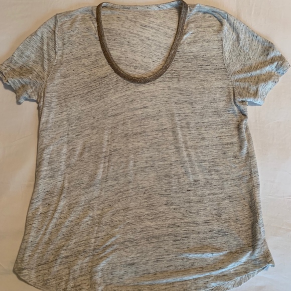 J. Crew Tops - J.Crew Jeweled collar T shirt sz L.